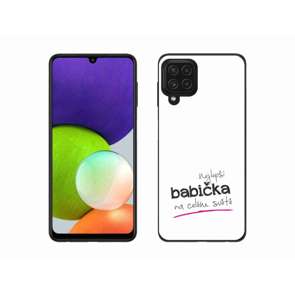 Gélový kryt mmCase na Samsung Galaxy A22 4G - najlepšia babička 4 biele pozadie