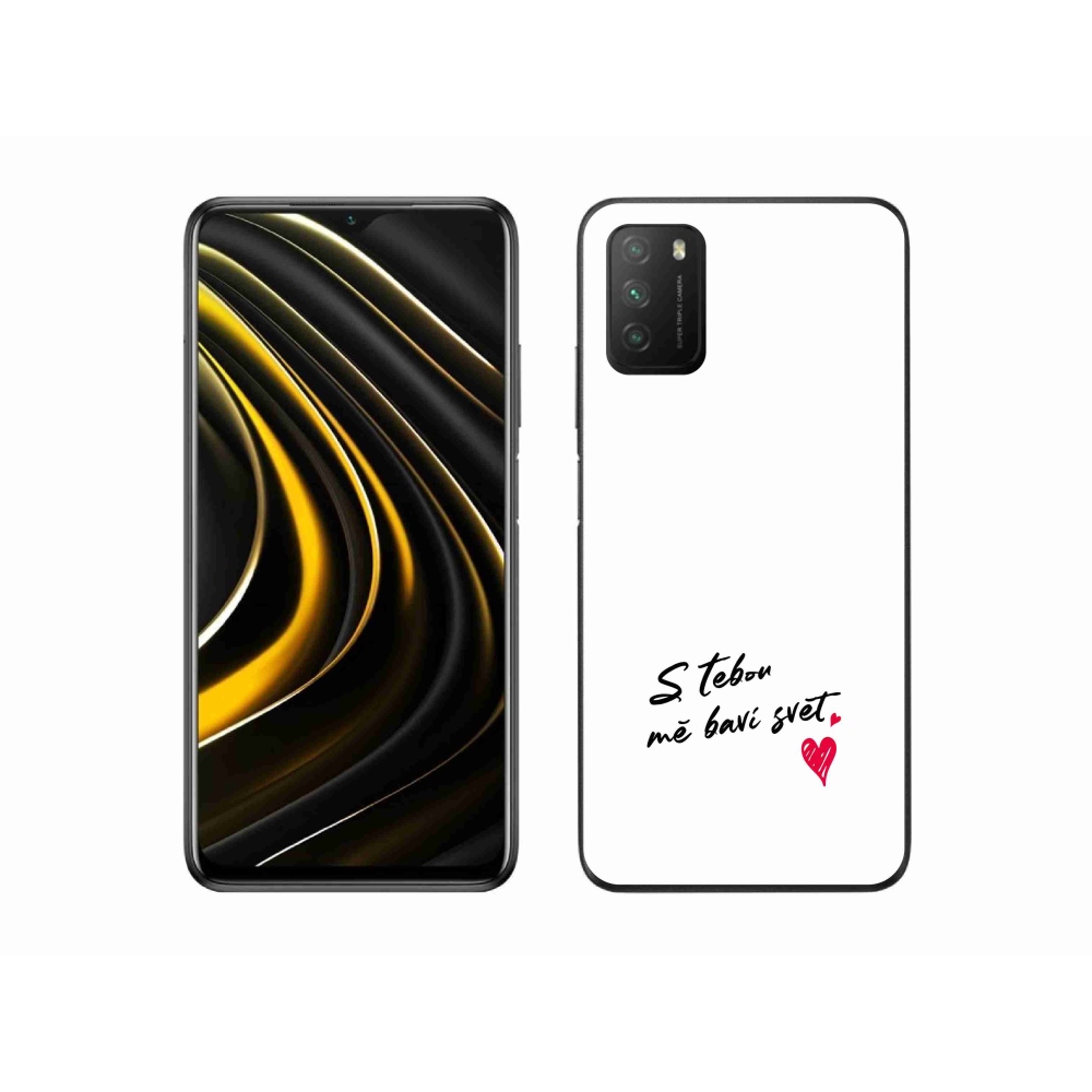 Gélový kryt mmCase na Xiaomi Poco M3 - zamilovaný text 1 biele pozadie