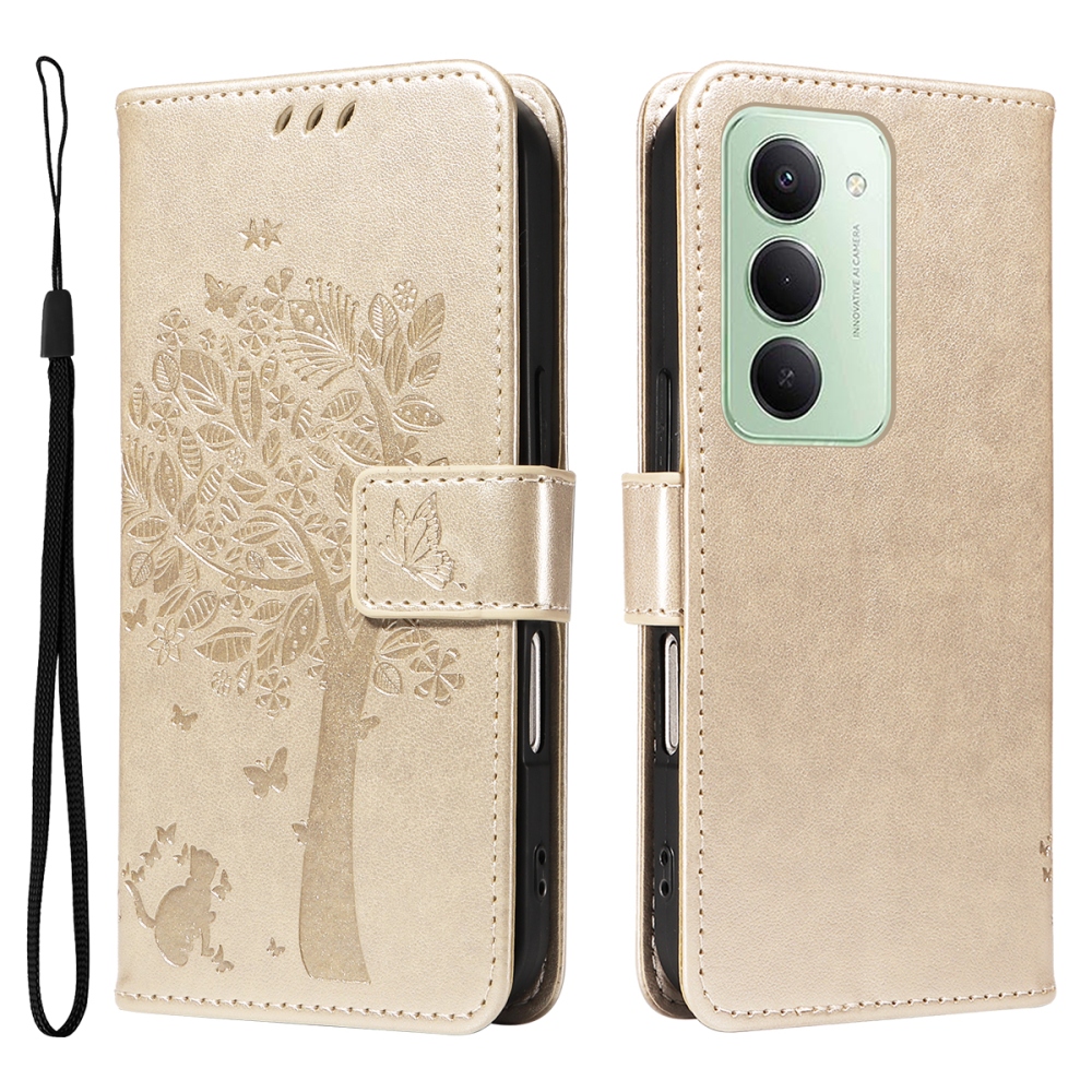Trees knižkové púzdro na Xiaomi Redmi 15 4G (171mm) - zlaté