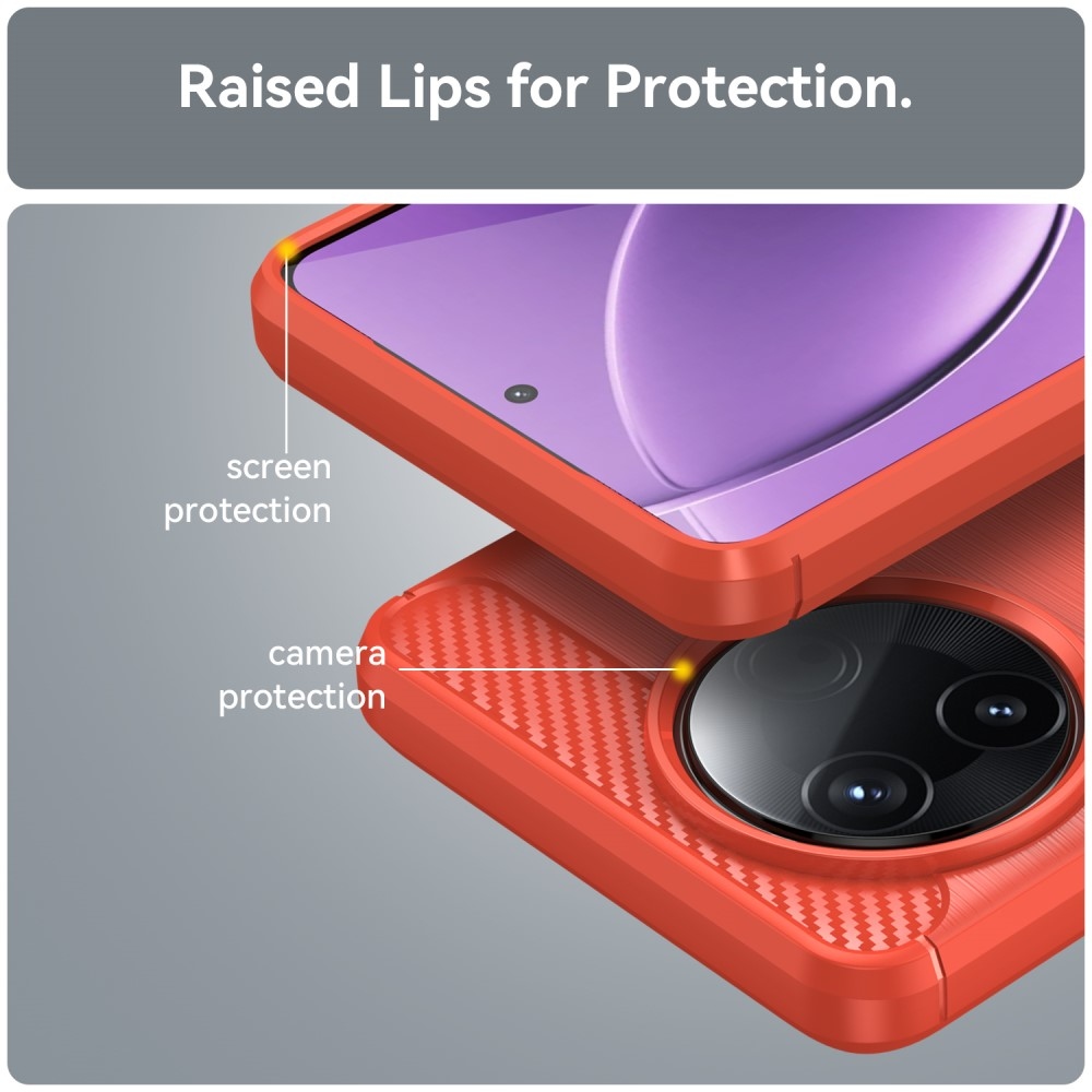 Carbon odolný gélový obal na Xiaomi Poco F7 Pro - červený