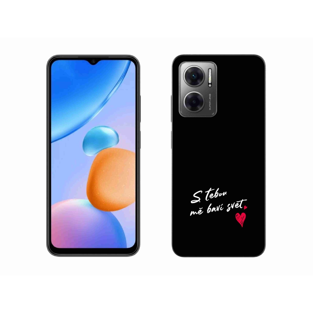 Gélový kryt mmCase na Xiaomi Redmi 10 5G - zamilovaný text 1 čierne pozadie