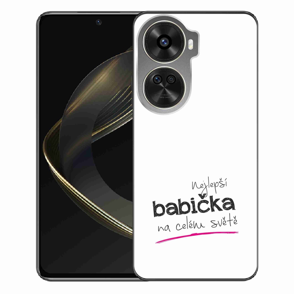 Gélový kryt mmCase na Huawei Nova 12 SE - najlepšia babička 4 biele pozadie