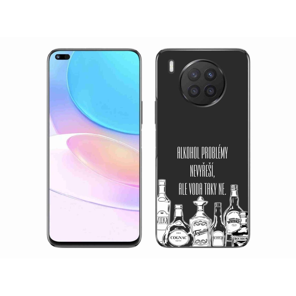 Gélový kryt mmCase na Huawei Nova 8i - vtipný text čierne pozadie