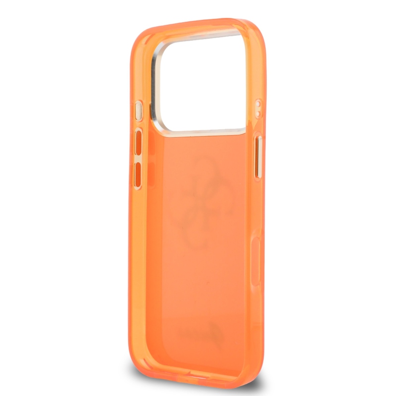 Guess IML 4G Script Metal Logo Zadný kryt pre iPhone 17 Pro Orange