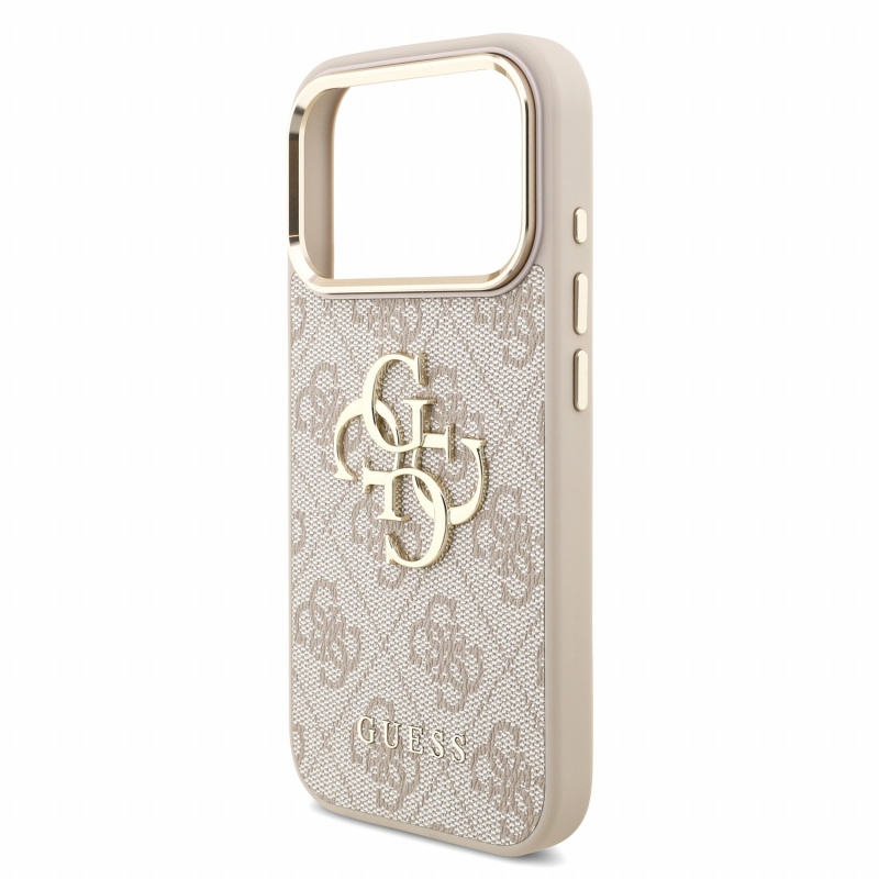 Guess PU 4G Metal Logo Strap – zadný kryt pre iPhone 18 Pro, ružový