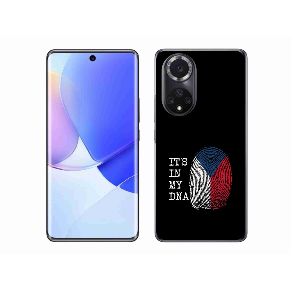 Gélový kryt mmCase na Honor 50 - vlajka odtlačok prsta čierne pozadie