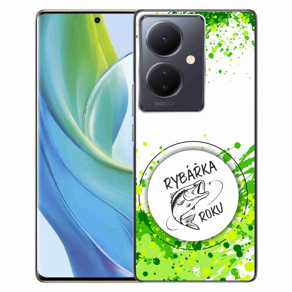 Gélový kryt mmCase na Vivo V29 Lite 5G - rybárka roka biele pozadie