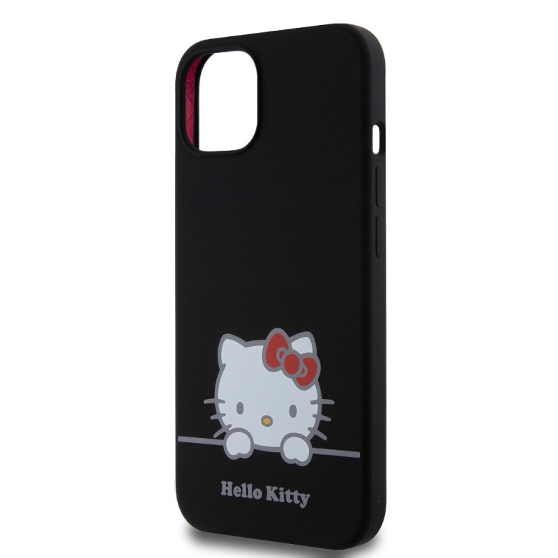 Hello Kitty Liquid Silicone Daydreaming Logo Zadný Kryt pre iPhone 13 Black