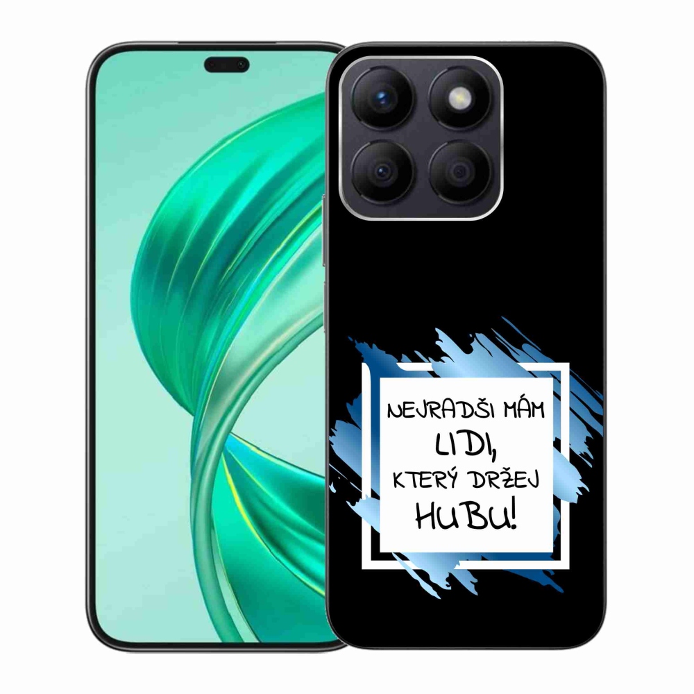 Gélový kryt mmCase na Honor X8b - vtipný text 7 bieločierne pozadie