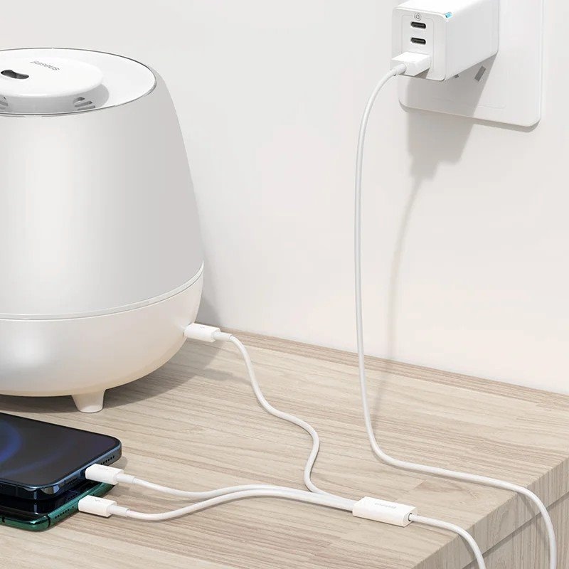Rýchlonabíjací dátový kábel Baseus Superior Series USB-A - USB-C/microUSB/Lightning 3,5A 1m Stellar White