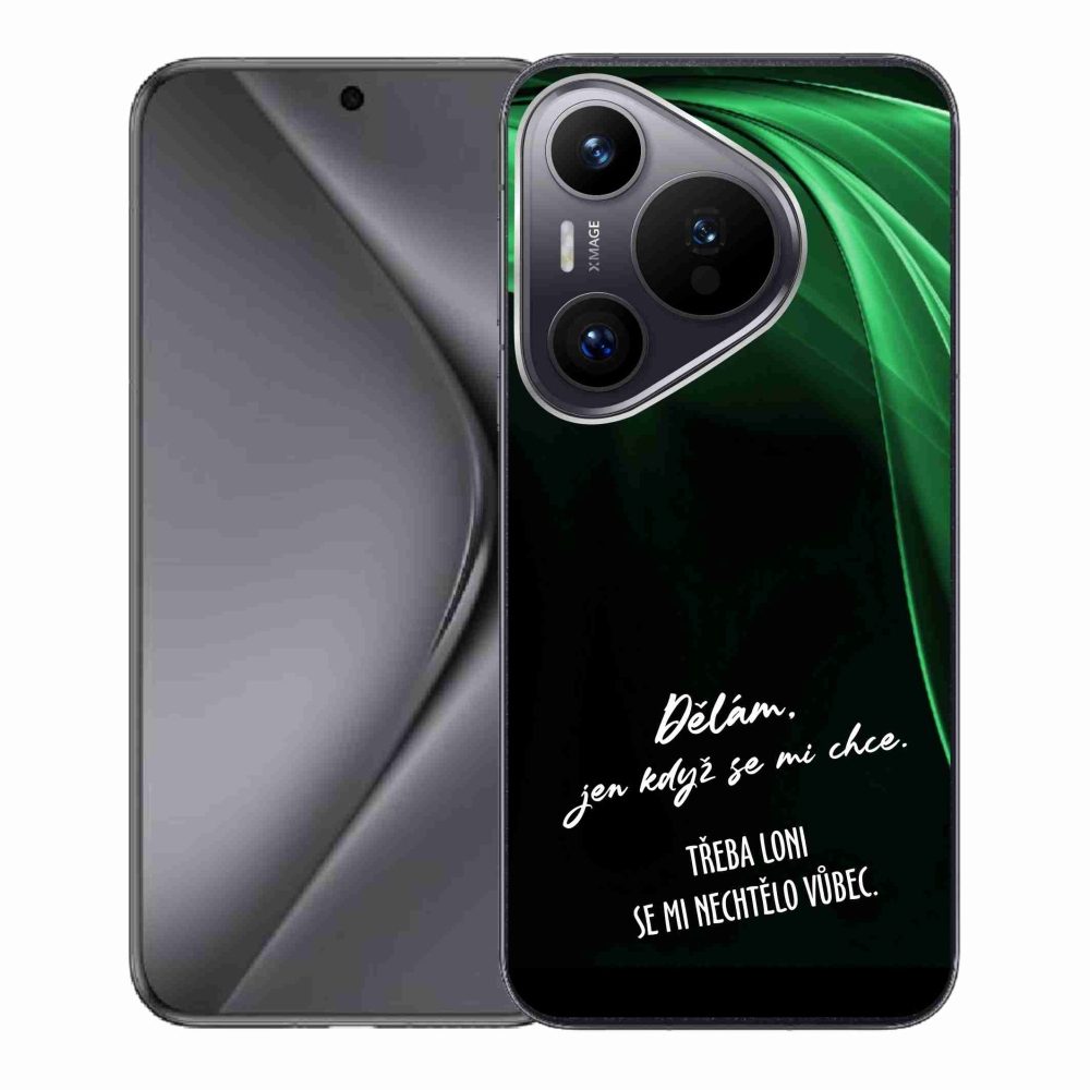 Gélový kryt mmCase na Huawei Pura 70 - vtipný text 12 čierne pozadie