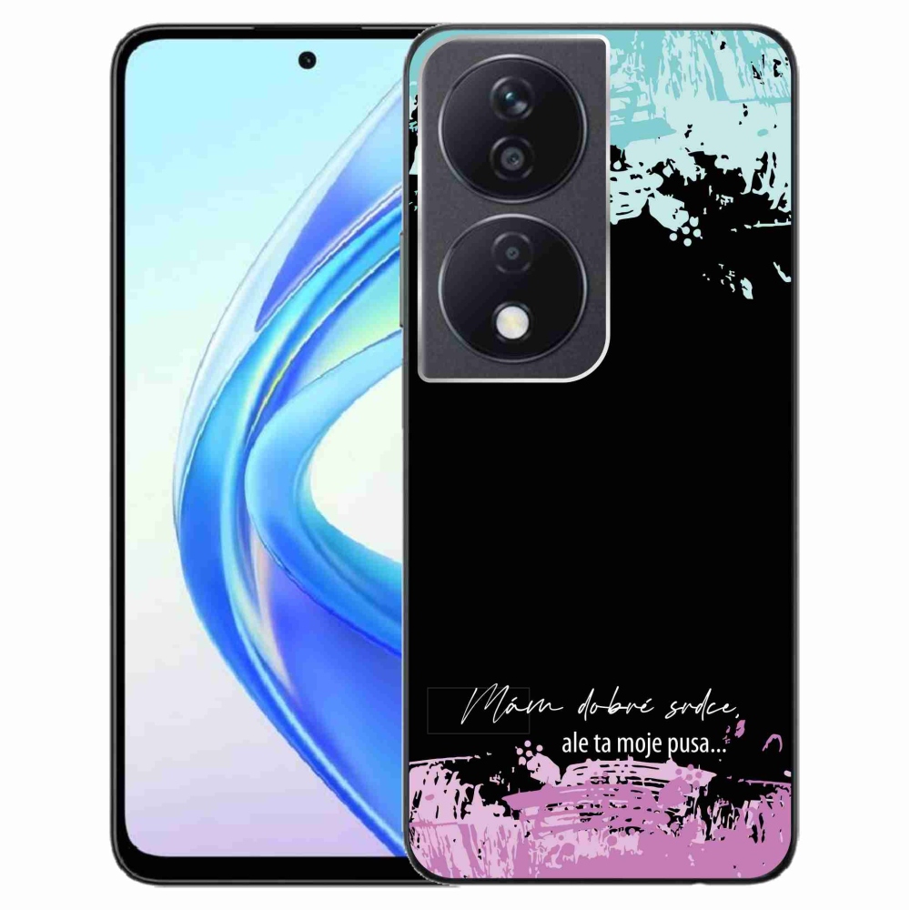 Gélový kryt mmCase na Honor X7b/Honor 90 Smart - vtipný text 3 čierne pozadie