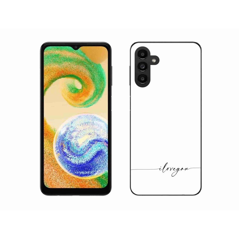 Gélový kryt mmCase na Samsung Galaxy A04s (164.7x76.7x9.1mm) - I love you biele pozadie