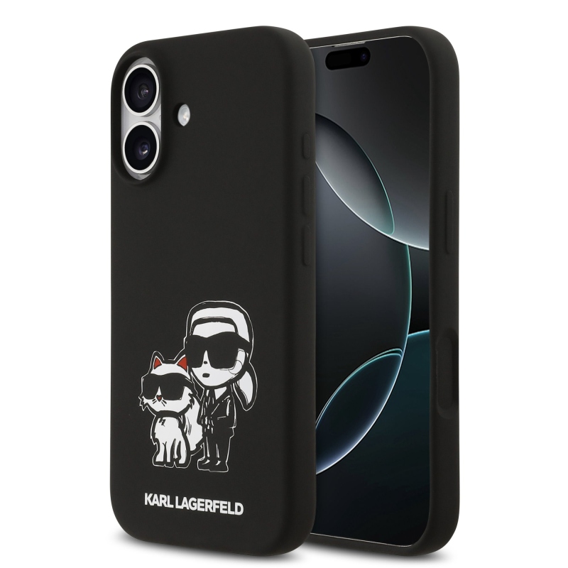 Karl Lagerfeld Liquid Silicone K&CH Sketch MagSafe Back Cover pre iPhone 17 Black