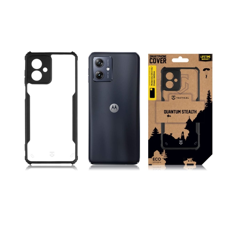 Tactical Quantum Stealth Kryt pre Motorola G54 5G/Power Edition Clear/Black