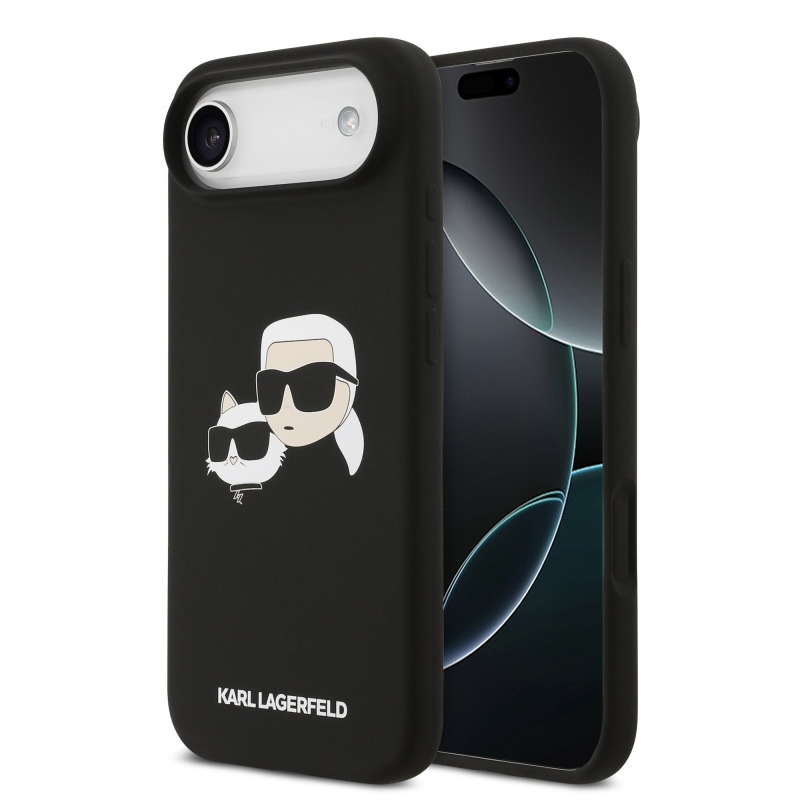 Karl Lagerfeld Liquid Silicone Double Heads MagSafe zadný kryt pre iPhone 17 Air Black