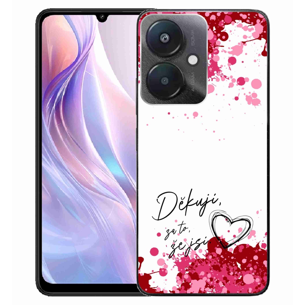 Gélový kryt mmCase na Xiaomi Redmi 13C 5G - zamilovaný text 2 biele pozadie