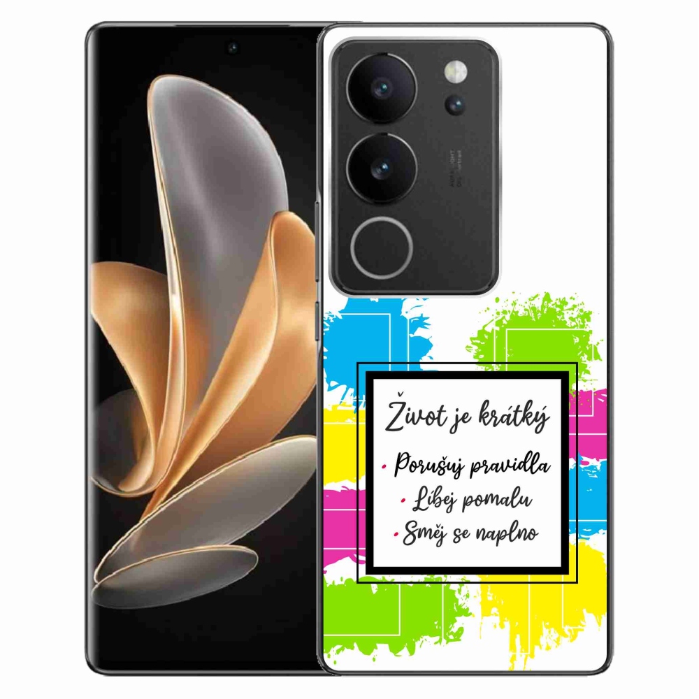 Gélový kryt mmCase na Vivo V29 5G - citát 5 biele pozadie