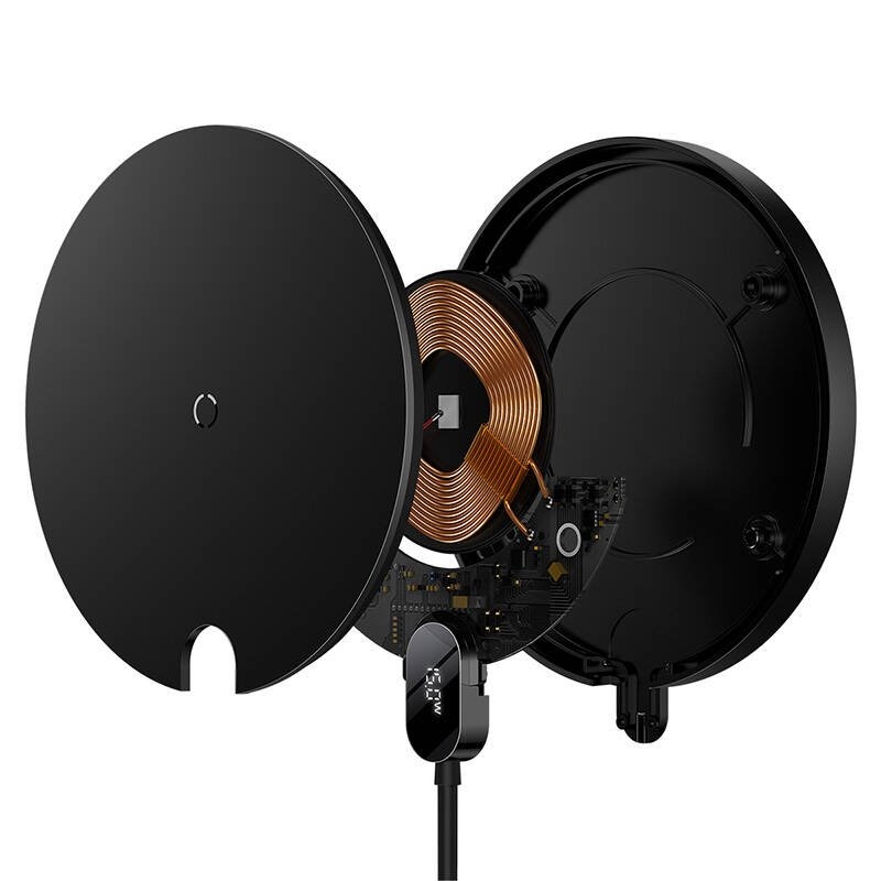 Baseus Digital LED Displej Gen 2 Bezdrôtová Nabíjačka 15W Black