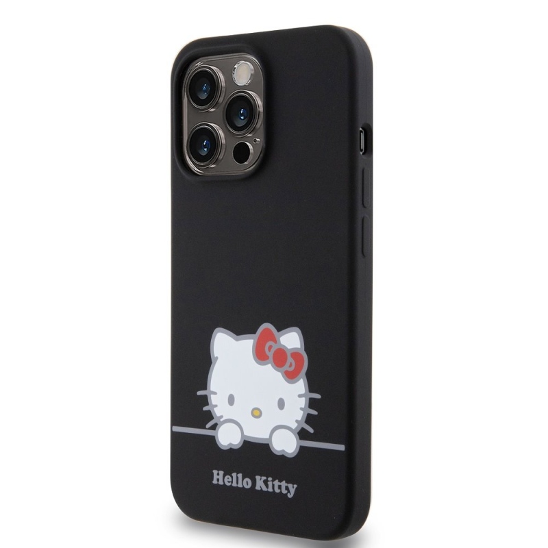 Hello Kitty Liquid Silicone Daydreaming Logo Zadný Kryt pre iPhone 13 Pro Black