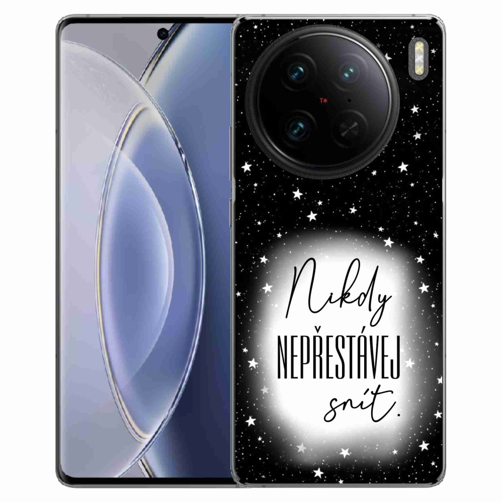 Gélový kryt mmCase na Vivo X90 Pro - citát 1 bieločierne pozadie