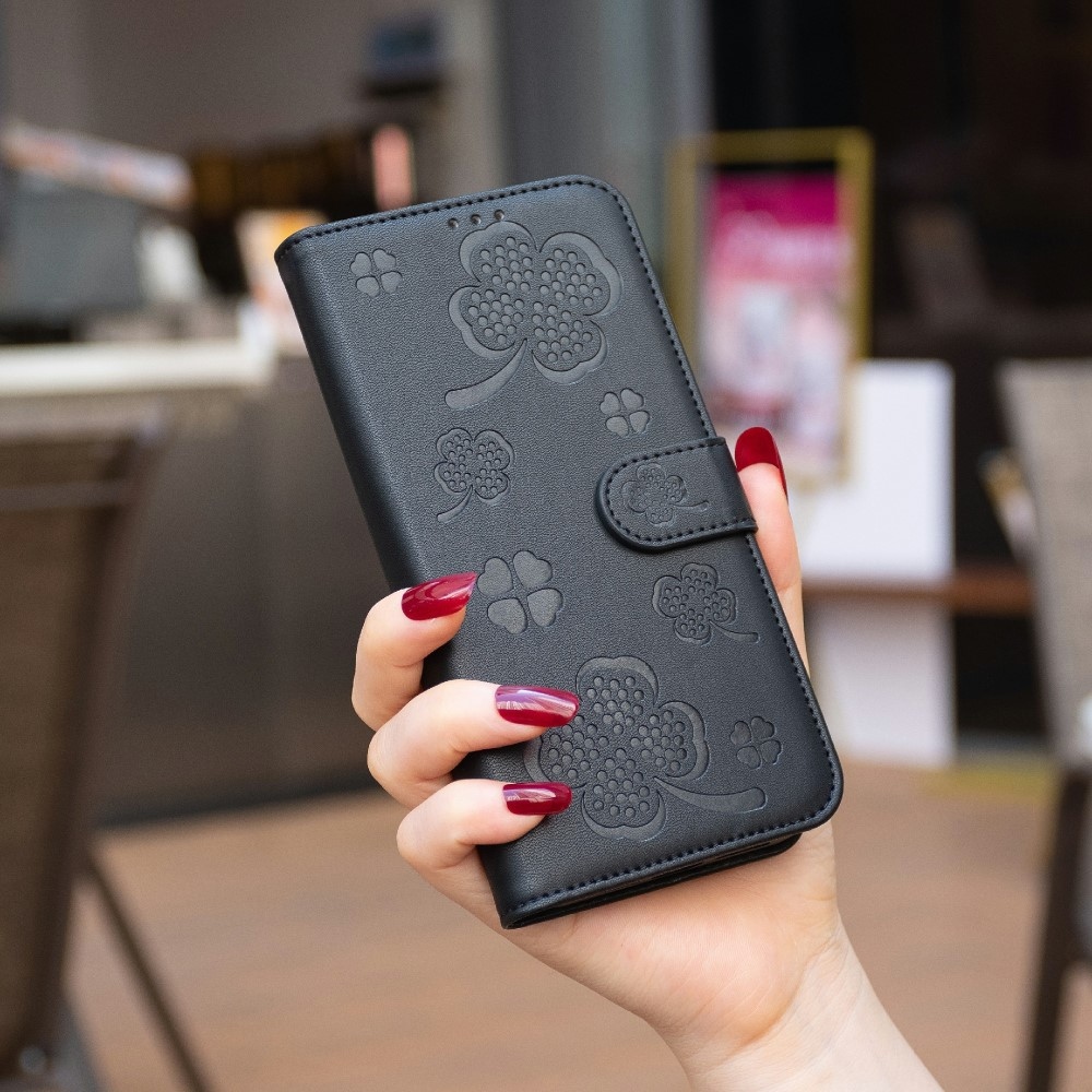 Clover knižkové púzdro na Samsung Galaxy S25 Edge - čierne