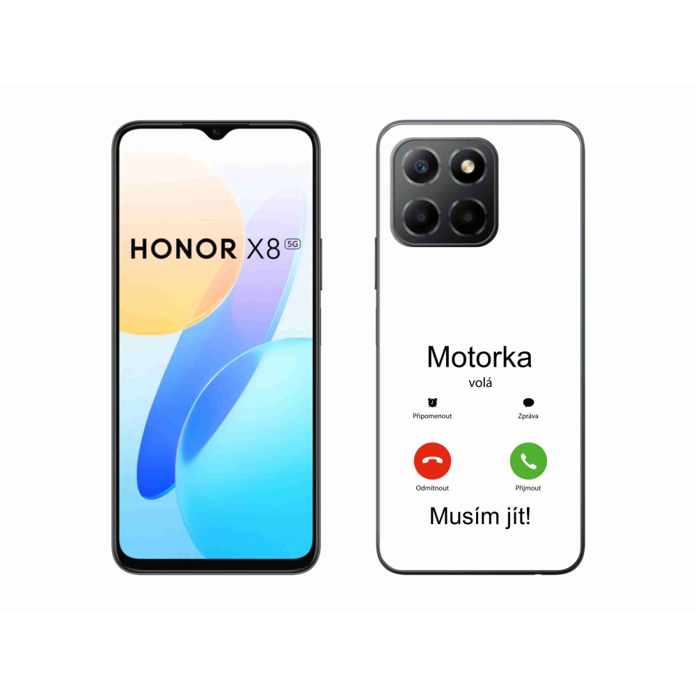 Gélový kryt mmCase na Honor X8 5G/Honor 70 Lite 5G - motorka volá biele pozadie