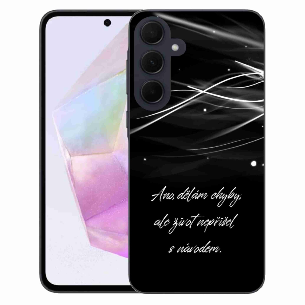 Gélový kryt mmCase na Samsung Galaxy A35 5G - citát čierne pozadie
