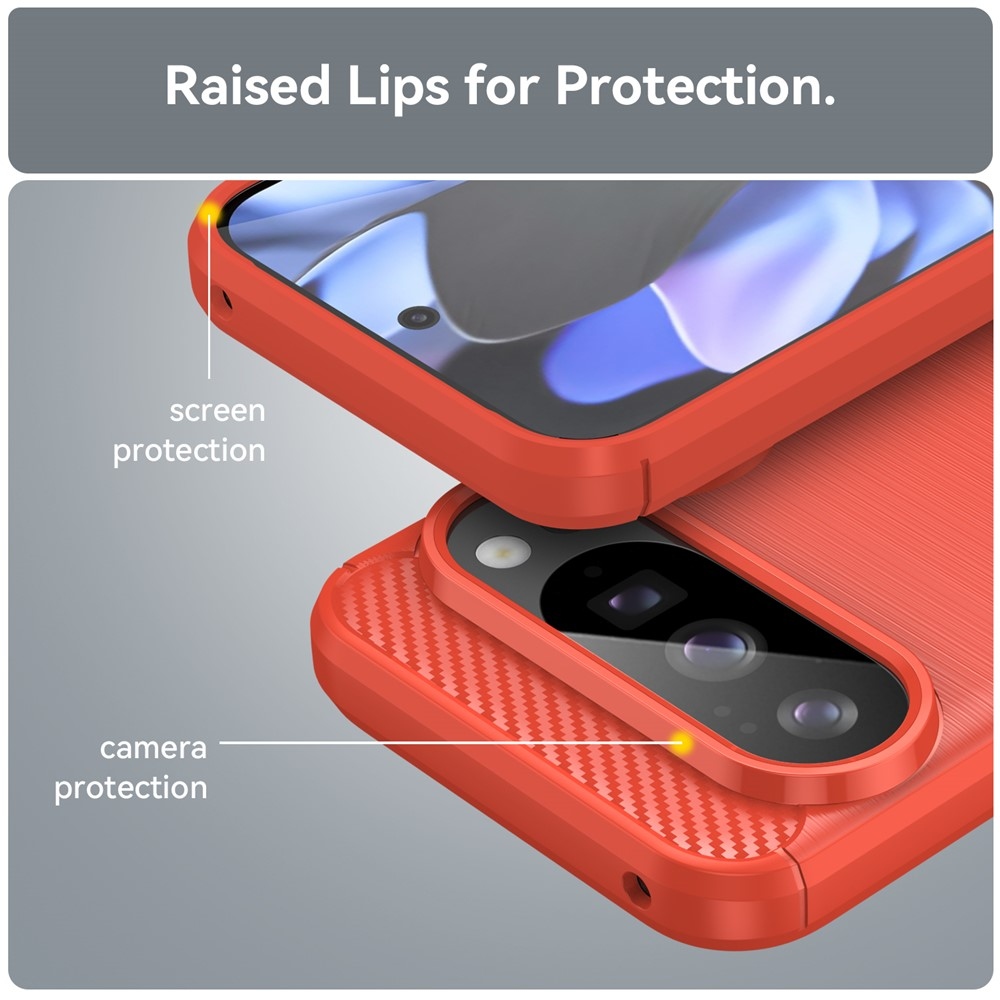 Carbon odolný gélový obal na Google Pixel 10 Pro/Pixel 10 - červený