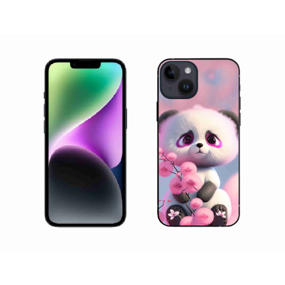 Gélový kryt mmCase na iPhone 14 - roztomilá panda 1