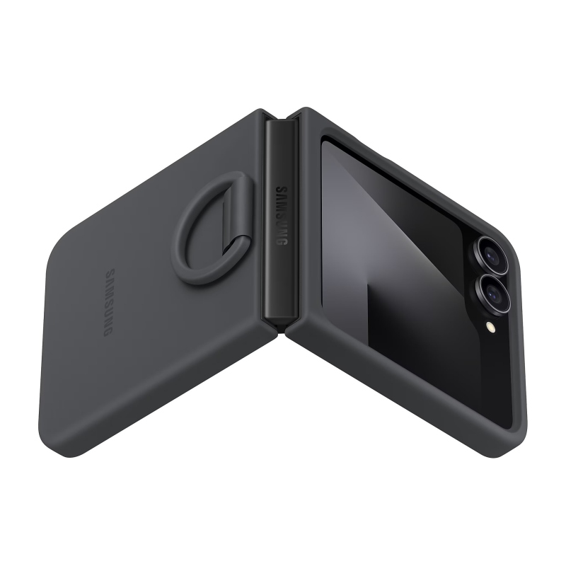 EF-PF741TBE Samsung Silikónový kryt s krúžkom pre Galaxy Z Flip 7 FE Black