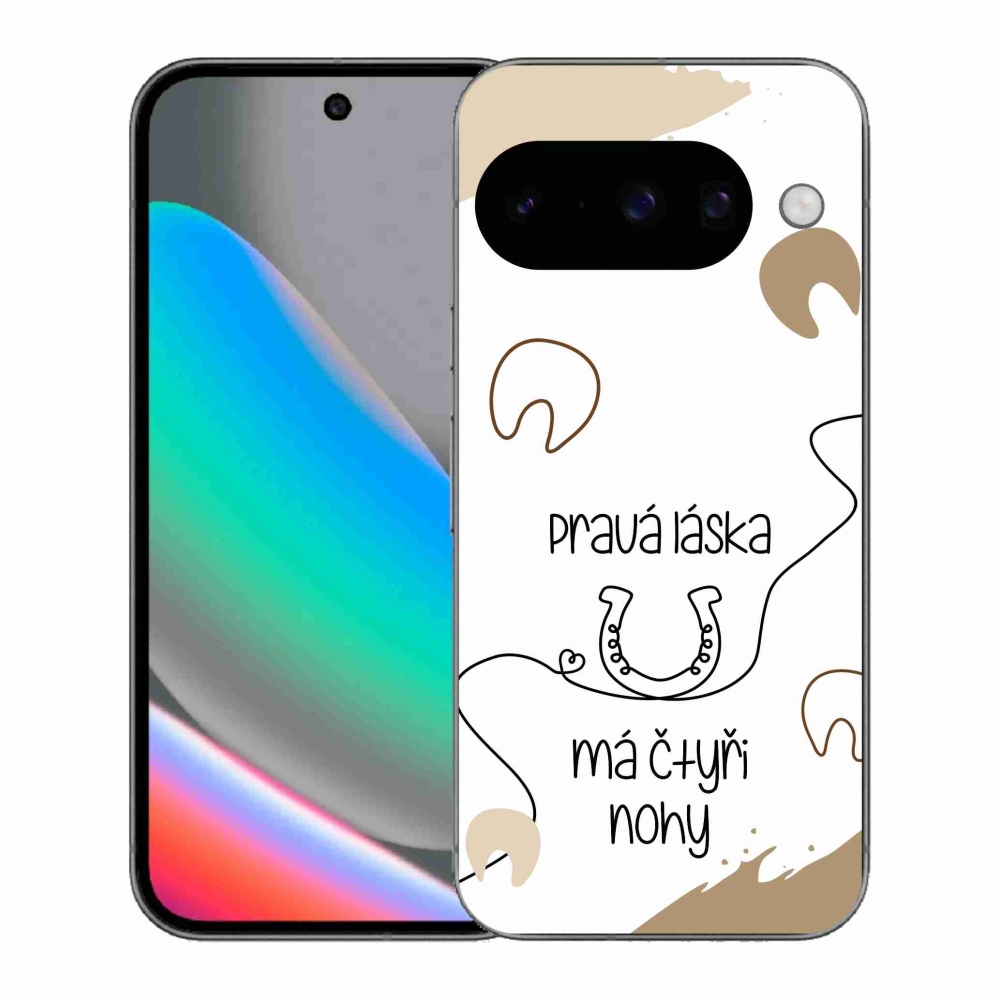 Gélový kryt mmCase na Google Pixel 10 - konský motív biele pozadie