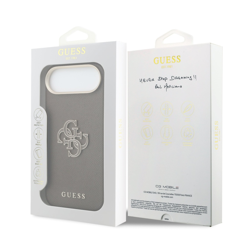 Zadný kryt s logom Guess PU Resin pre iPhone Air Brown