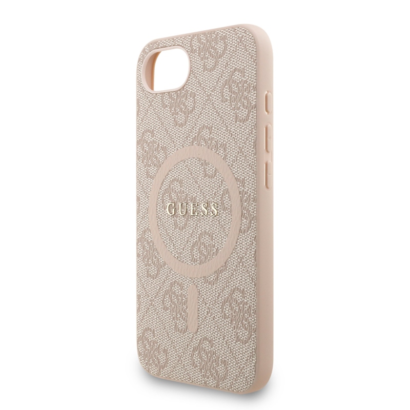 Guess PU Leather 4G Colored Ring Strap MagSafe Zadný Kryt pre iPhone 16e Pink