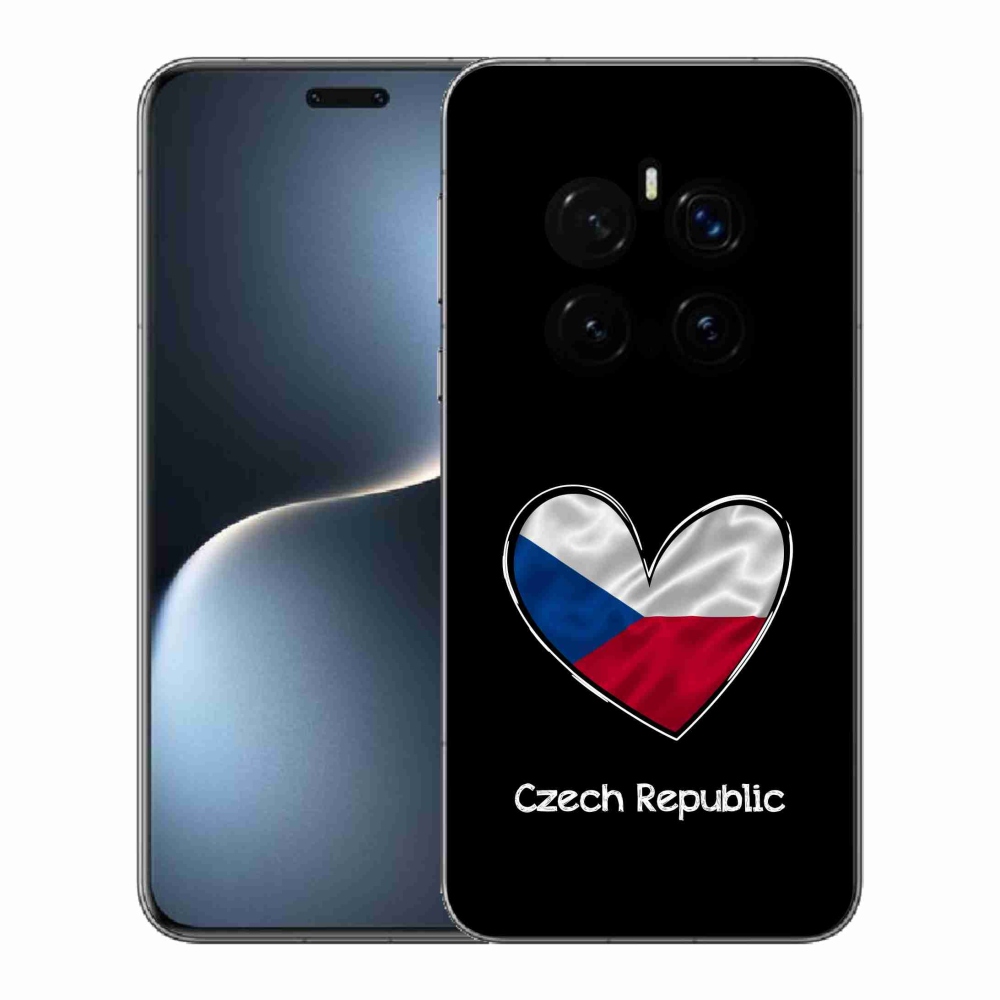 Gélový kryt mmCase na Honor Magic 7 Pro 5G - vlajka srdca čierne pozadie