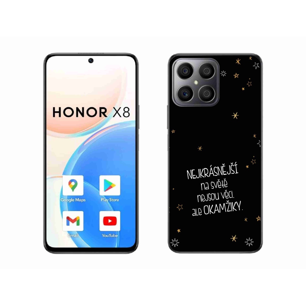 Gélový kryt mmCase na Honor X8 4G - citát 4 čierne pozadie