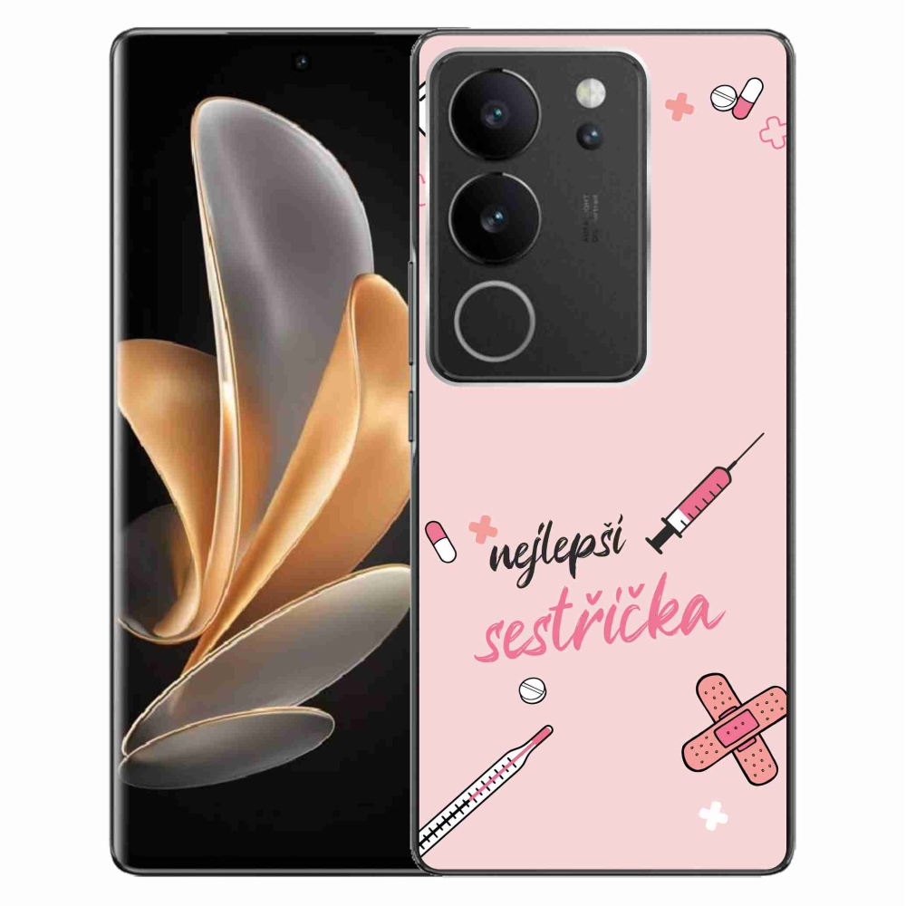 Gélový kryt mmCase na Vivo V29 5G - najlepšia sestrička ružové pozadie