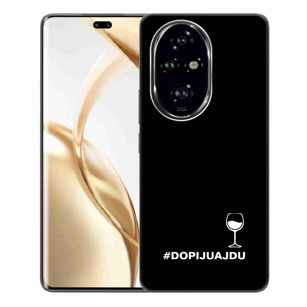 Gélový kryt mmCase na Honor 200 Pro 5G - vínny motív čierne pozadie