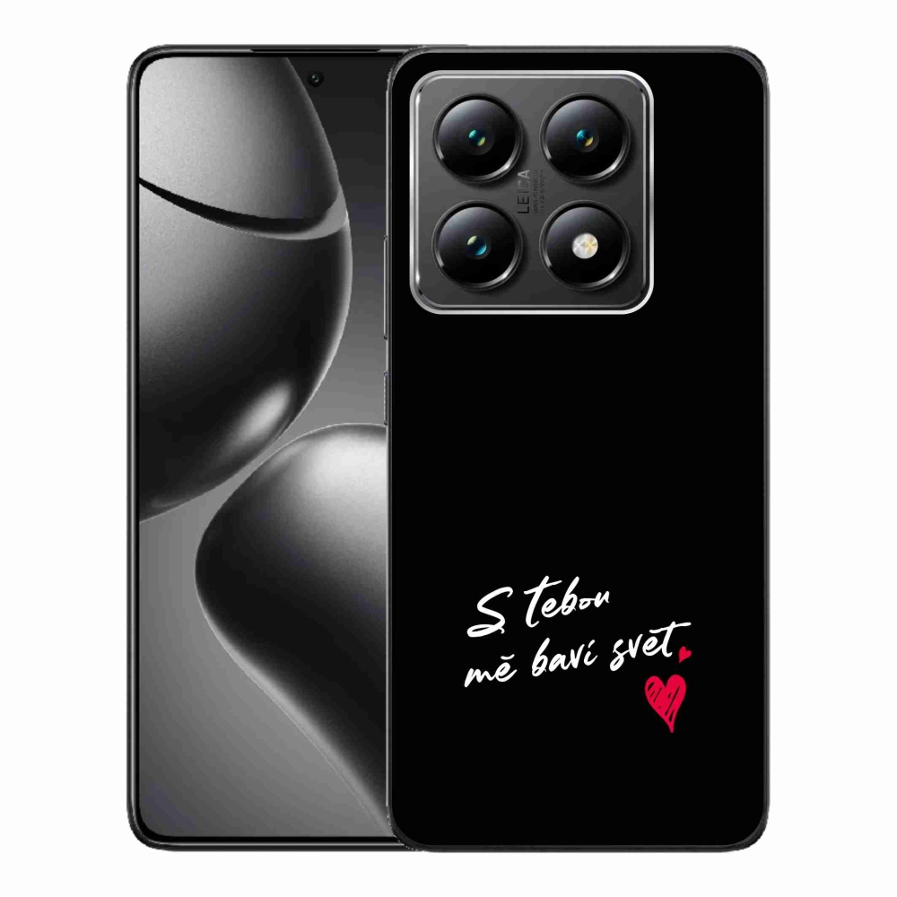 Gélový kryt mmCase na Xiaomi 14T - zamilovaný text 1 čierne pozadie