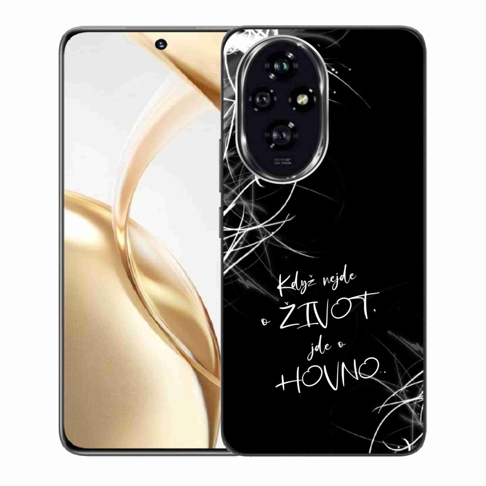 Gélový kryt mmCase na Honor 200 5G - vtipný text 16 čierne pozadie