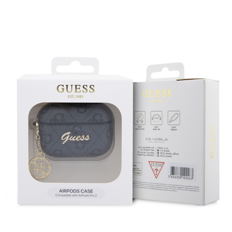 Guess 4G Script PC/PU Charms Puzdro pre AirPods Pro 2 Grey