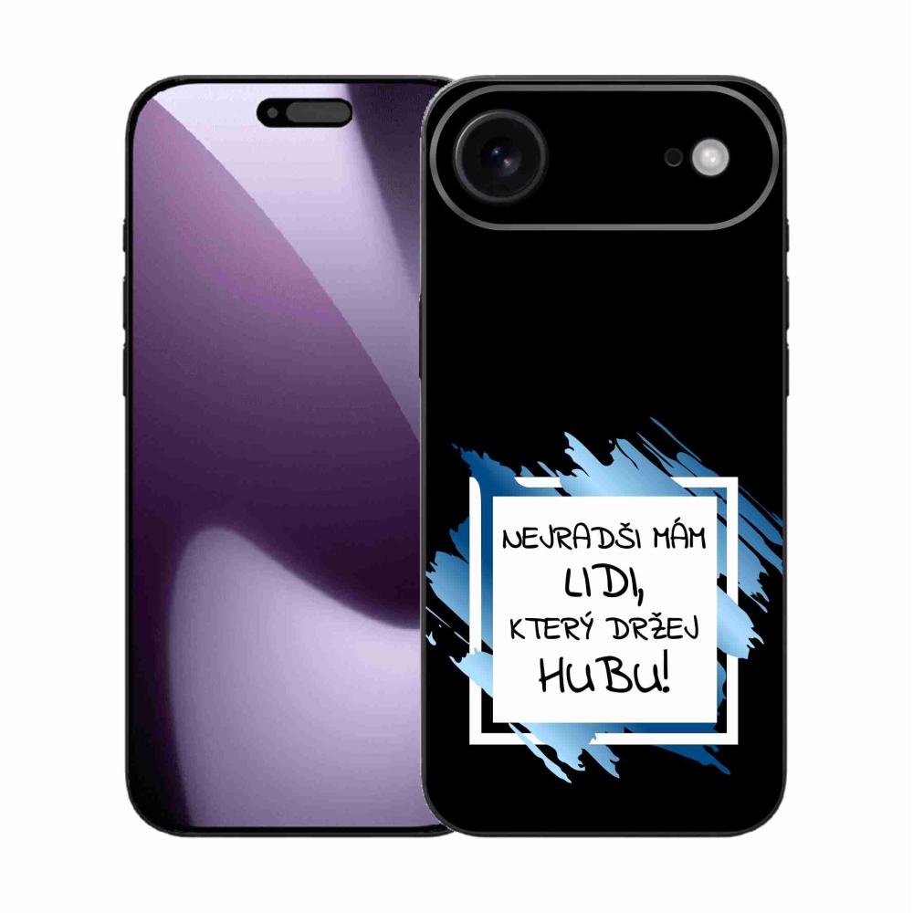 Gélový kryt mmCase na iPhone 17 Air - vtipný text 7 bieločierne pozadie