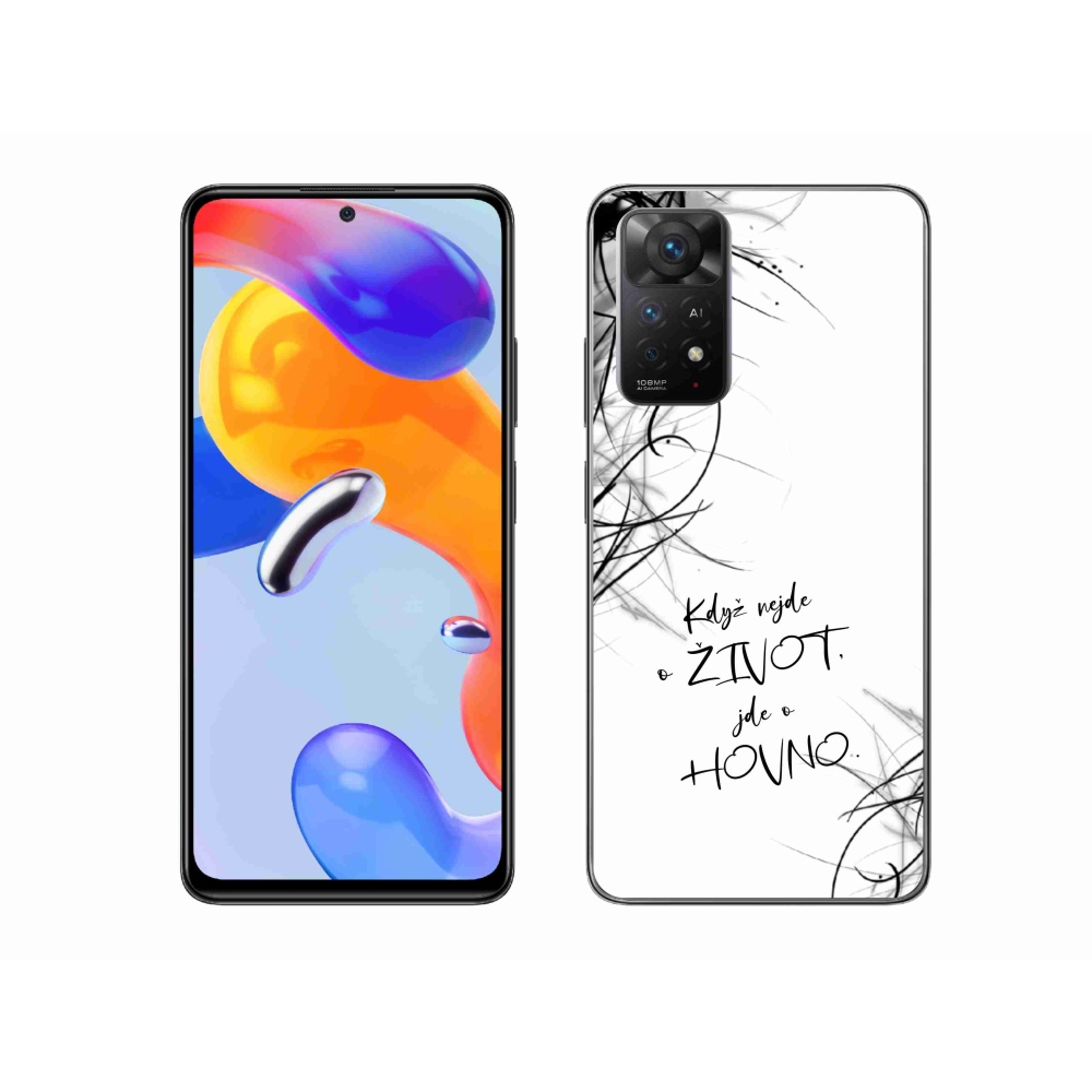 Gélový kryt mmCase na Xiaomi Redmi Note 11 Pro 4G/5G - vtipný text 16 biele pozadie
