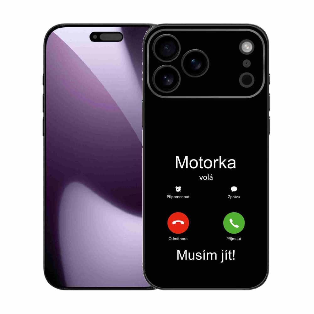 Gélový kryt mmCase na iPhone 17 Pro Max - motorka volá čierne pozadie