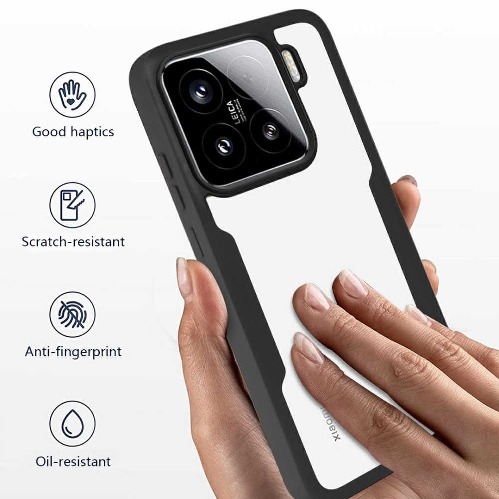 Acryl gélový obal s rámčekom pre ochranou displeja na Xiaomi 15 - čierny