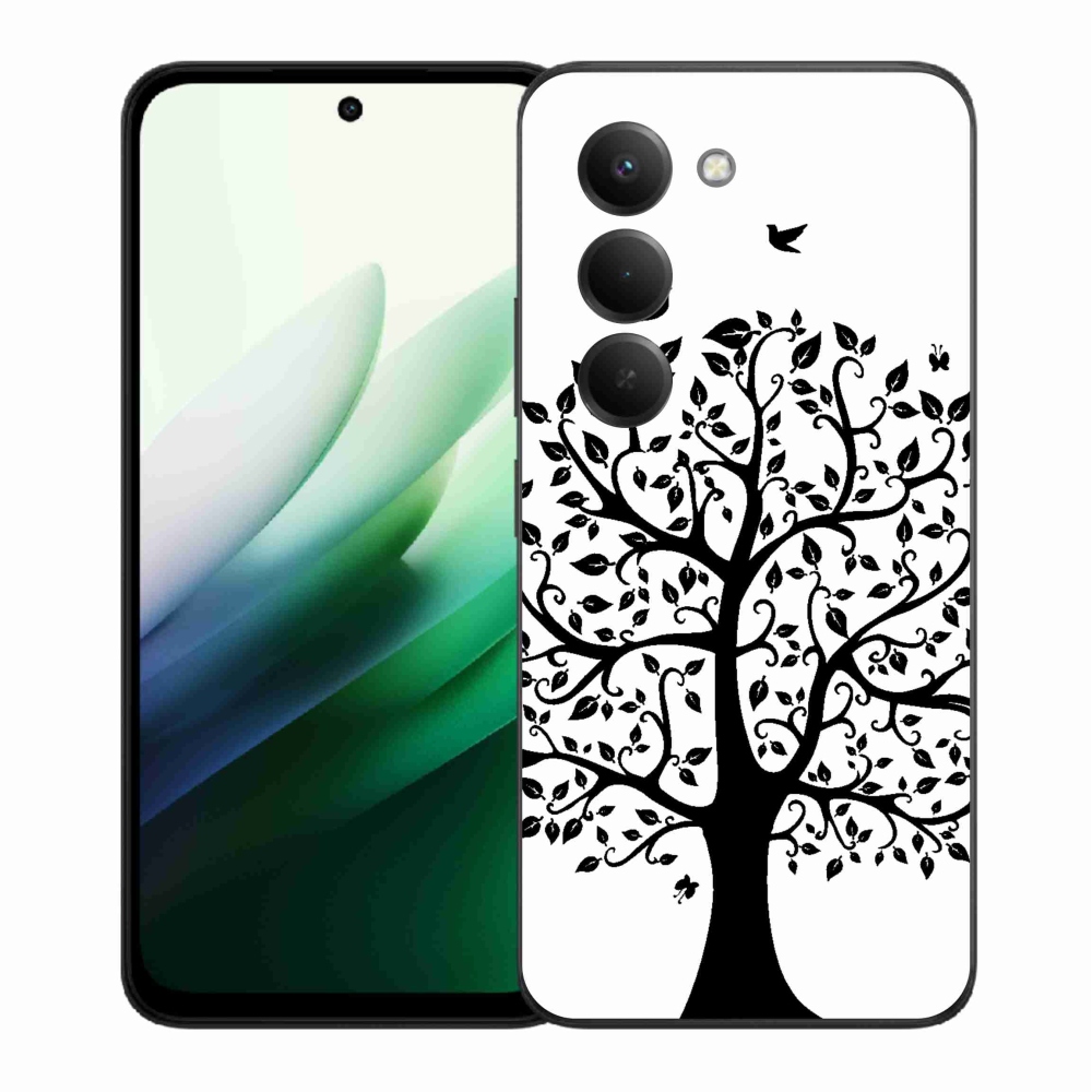 Gélový kryt mmCase na Xiaomi Redmi 15 5G (169mm) - čiernobiely strom