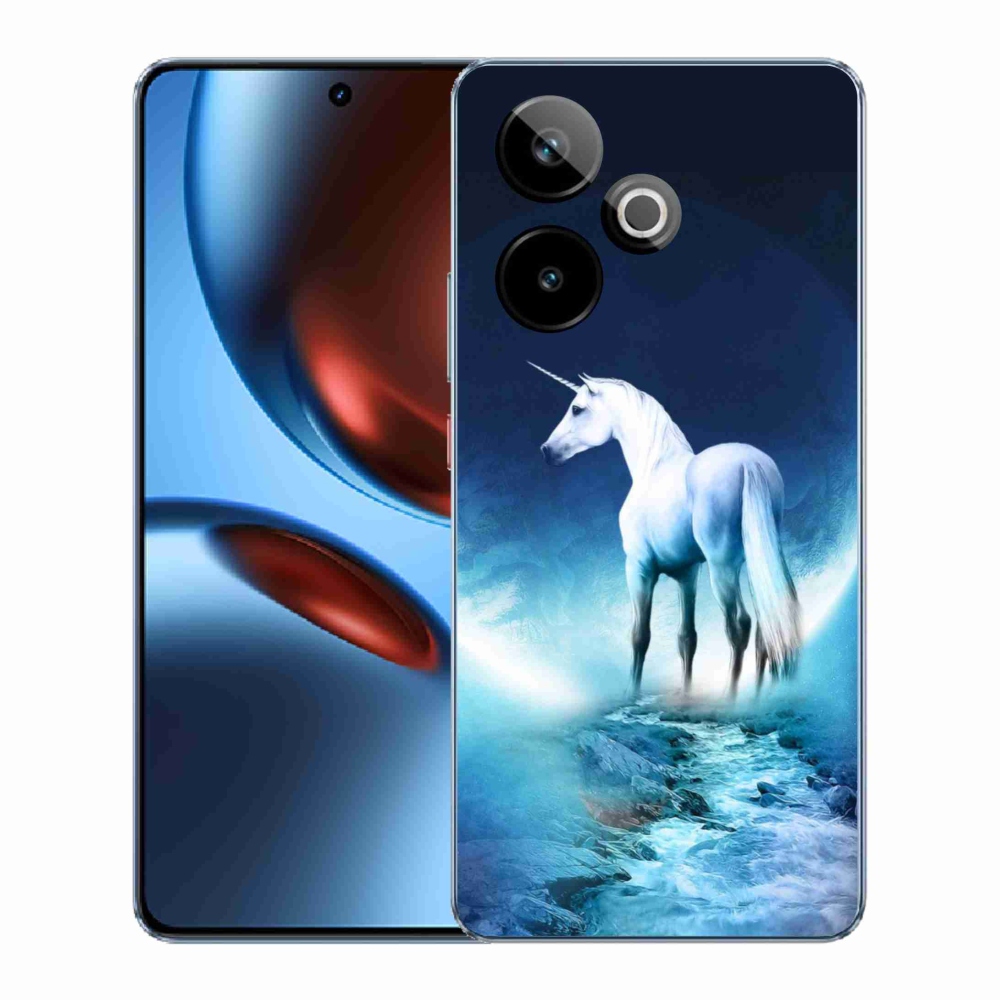 Gélový kryt mmCase na Realme GT 7 5G/GT 7T 5G - biely jednorožec