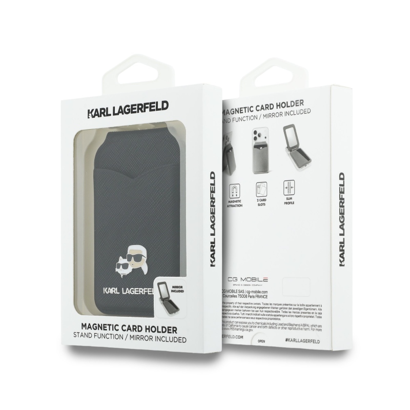 Karl Lagerfeld Mirror MagSafe Cardslot peňaženka so stojanom čierna