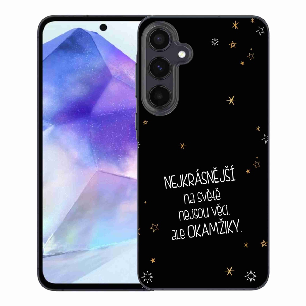 Gélový kryt mmCase na Samsung Galaxy A55 5G - citát 4 čierne pozadie
