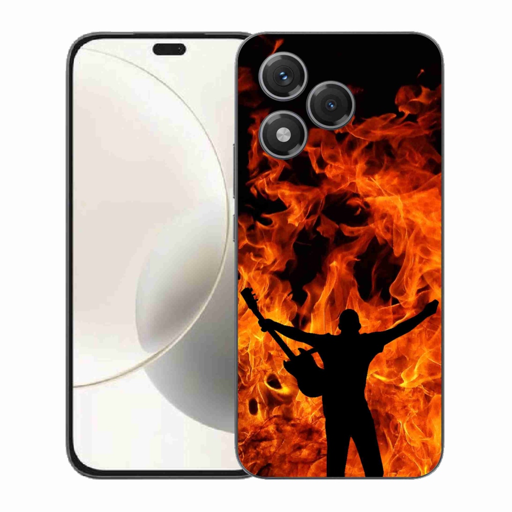 Gélový kryt mmCase na Honor 400 Lite - muzikant a oheň